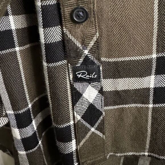 RAILS NWT Hunter Plaid Button Down in Kalamata Black Size XS - Picture 8 of 10